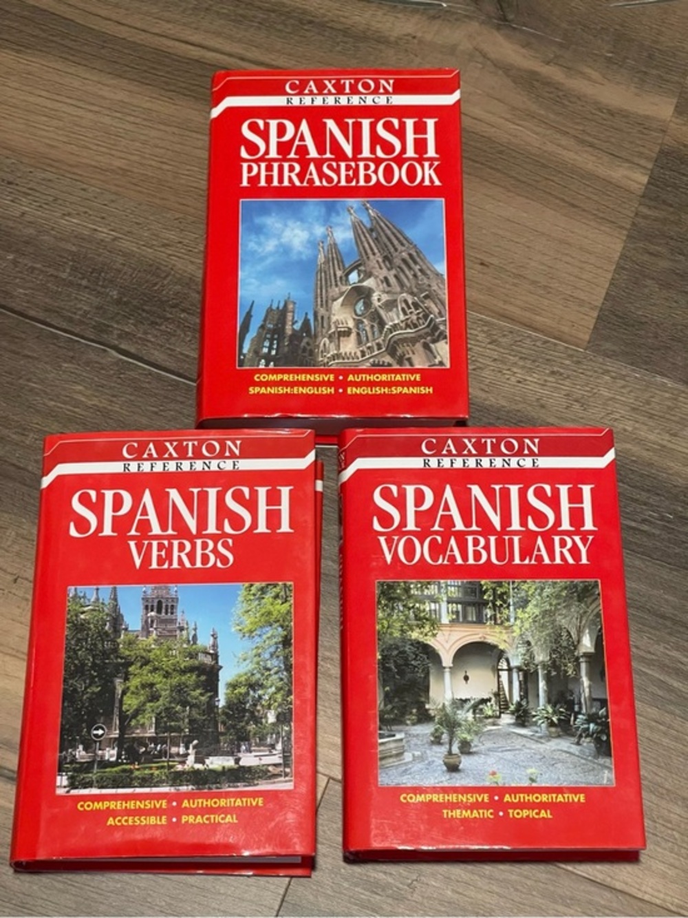 Caxton Reference Spanish Phrasebook, Verbs & Vocabulary Hardcover Set!